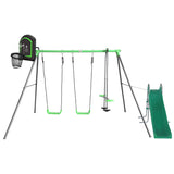 Lifespan Kids Hurley 2 Metal Swing Set with Slide & Hoop