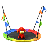 1m Tree Swing in Multi-Color Rainbow Kids Indoor/Outdoor Round Mat Saucer Swing