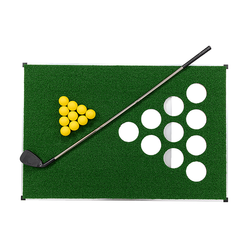 Golf Cornhole Game With Chipping Mats, Golf Balls, Putters
